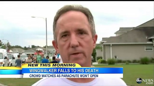 Stunt Wing Walker Falls Off Plane