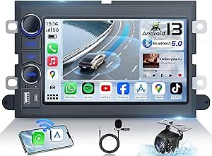 8 Core Car Radio for Ford F150 2004-2008: 7'' IPS HD Touchscreen Stereo Replacement with Carplay Android Auto Bluetooth 5G WiFi GPS FM RDS Backup Camera