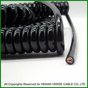 [Hot Item] 5core 0.75mm 1.0mm 2.5mm Flexible PUR Spiral Coiled Wire Electric Cable