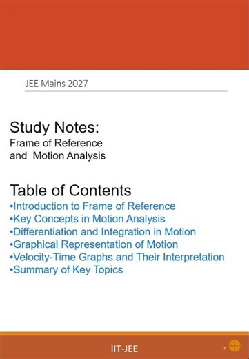 IIT JEE 2027 – Physics Chapter 3 Study Notes Part 5 Velocity-Time Graphs and Interpretation
