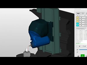 Hypermill tutorial: Case 5 axis with rework 5x-simulation with post DMU 80FD duoBlock mill turn