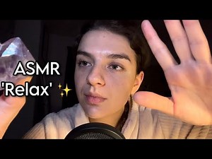 ASMR Repeating ‘Relax’ with whispers, crystals, anticipatory triggers, fishbowl & hand movements
