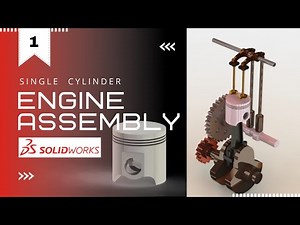 Single Cylinder Engine Assembly-Part 1|Solidworks Tutorial for Beginners |Piston Head| CAD| CURIOS