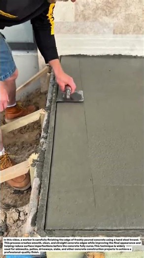 Perfect Concrete Edge Finishing with a Hand Trowel | Professional Concrete Finishing Technique.