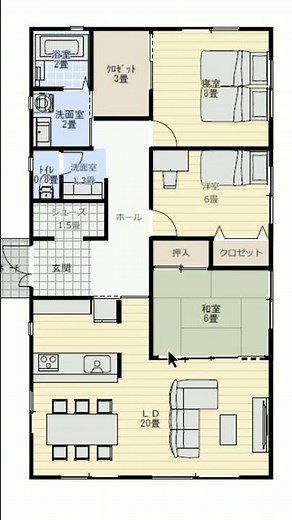 家族で住む30坪の平屋の間取り