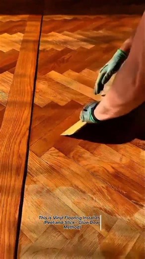Satisfying Vinyl Flooring Installation | Herringbone Glue-Down Process Explained