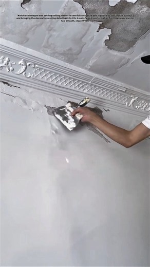 Ceiling Repair Magic #PlasterRepair #HomeRenovation #Satisfying
