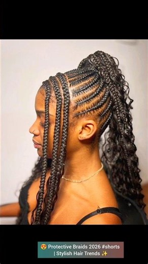 😍 Protective Braids 2026 #shorts | Stylish Hair Trends ✨ #braids #hairstyles #cornrows