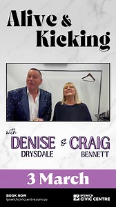 🥂The irrepressible duo of Denise Drysdale and Craig Bennett are spreading the hilarity in a riotous new show: Alive & Kicking – a fabulously fun frolic brimming with outrageous stories, jokes, singing, a bit of dancing, plenty of showbiz tales and the guarantee of wall-to-wall laughs. You wouldn’t be dead for quids! | Ipswich Civic Centre
