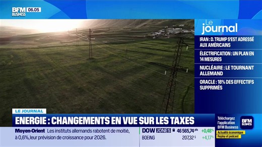 Energie : changements en vue sur les taxesL'exécutif est contraint d’accélérer. 14 mesures devraient être présentées. Selon un document de travail consulté par BFM Business, une réflexion approfondie est en cours sur l’avenir des taxes sur l’énergie.🎙️Elyne Le Faou