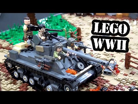 LEGO WWII Sherman Tank Battle from Fury