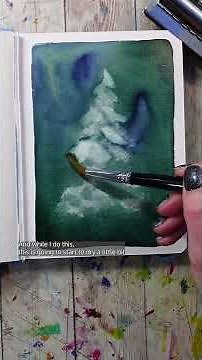 Easy Watercolor Evergreen Tree - "Carving it out"