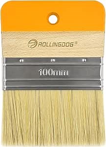 ROLLINGDOG 4" Flat Paddle Paint Brush - Decorative Brush for Walls Texture Paint and Artist Painting