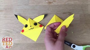 Pikachu Bookmark Corner - Pokemon Go - Red Ted Art - Kids Crafts
