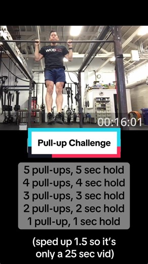 Pull-up challenge. This one was pretty hard, and I don’t quite make it. It’d be 15 pull-ups total if you make it all the way through. How far can you get? Can you finish? #fitnesschallenge #calisthenics #gymnastics #fitspo #pullups
