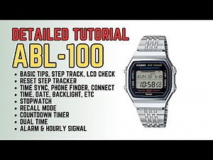 Casio ABL100 Detailed Tutorial: Settings & Operation ABL-100 step track, reset, time, date, etc