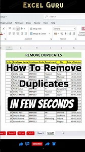 💥🔥How to remove Duplicates in just 20 sec #trending #excel #vlookup #trending #learning #shortvideo
