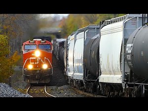 Soo Line autorack | CN train meet on the Halton sub at Georgetown Station