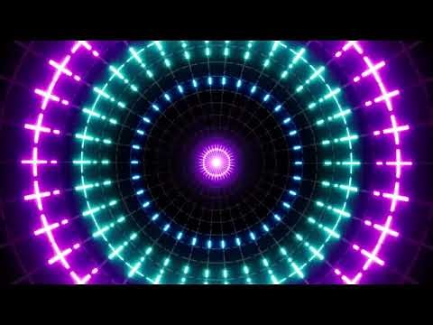 DJ Loop Background of Flickering Neon Light Cross Tile Patterns