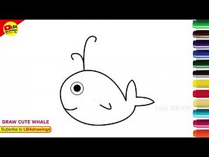 🐋 How to Draw a Cute Whale Step by Step | Easy Whale Drawing