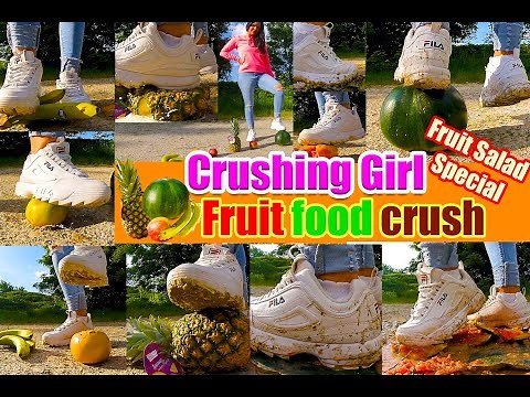 Crushing Fruit fruits crush girl tramples TRAMPLED and CRUSHED Crush Fruit in Sneakers
