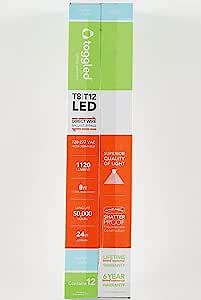 TOGGLED (12-Pack) 2 ft.,120-277 VAC Direct-Wire LED Tube, 5000K (Daylight)