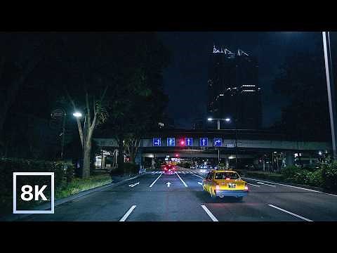 Relaxing Night Drive in Shinjuku, Tokyo / 8K 60fps HDR / Ambient Sound