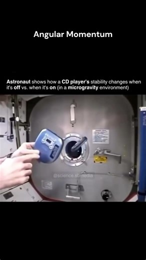 Why a spinning CD becomes hard to rotate in space