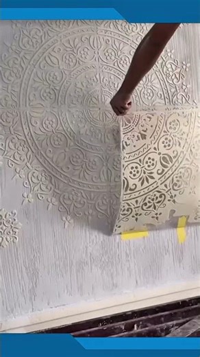 Creating embossed floral patterns on a flat surface for a decorative wall panel #wallart