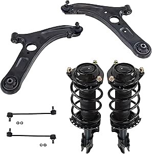 TRQ Front Suspension Kit Complete Strut & Coil Spring Assembly Control Arm with Ball Joint Sway Bar Stabilizer Link Compatible with 2011-2016 Hyundai Elantra HY4511103