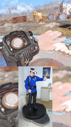 The Wasteland feels a lot more dangerous when you’re physically walking through it. Fallout 4 VR on Omni One. | Virtuix Omni