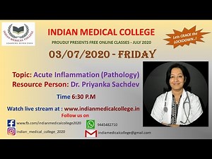 Acute Inflammation (Pathology) - Dr. Priyanka Sachdev