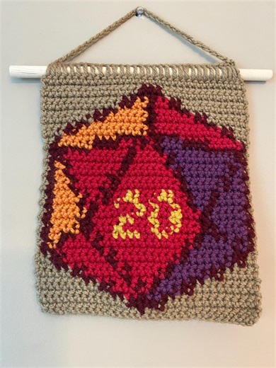 D&D 20-Sided Die Crochet Tapestry • D20