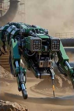 Crocodile robot is working hard