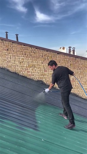 Metal Roof Repainting with Airless Sprayer | Waterproof & Anti-Rust Roof Coating