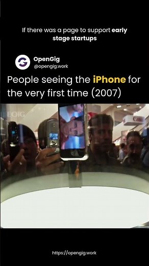 People seeing the iPhone for the very first time in 2007.