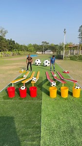 5.9M views · 10K reactions | balloon popping with giant balls, football kicking, puzzle matching, and ultimate ball balancing - this game has it all ! | SS Food Challenge | Facebook