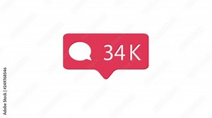 Pink Comment Icon On White Background. Comment Counting for Social Media 1-10M Comments. 4K video.