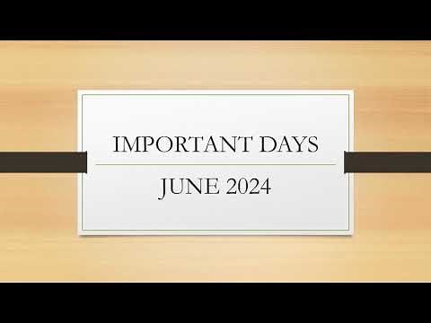 June 2024: Full List of important National and International Days- Special days in June 2024