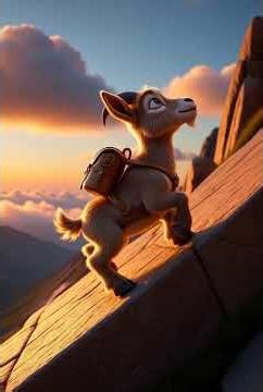 Tiny Goat's GRIT on the Mountain! Never Give Up | Tiny Goat’s Big Climb #cartoonshorts #cartoon