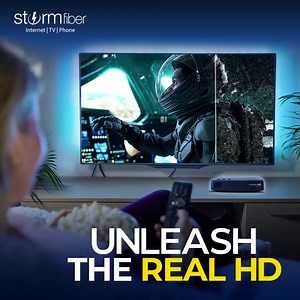 Redefine entertainment in Real HD with StormFiber 🤩 ! Switch to StormFiber today and Storm into the Future ⚡ ! #HDTV #StormIntoTheFuture #100PercentFiberOpticNetwork #StormFiber | StormFiber