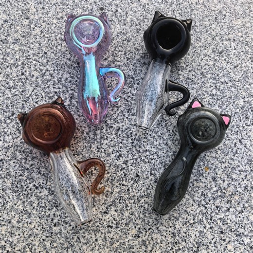 Handcrafted Cat Glass Smoking Pipe 4.5", Unique Artistic Pipe, Decorative Smoking Accessory, Collector’s Gift for Cat Lovers - Etsy