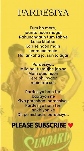 Pardesiya Lyrics ❤️ | Param Sundari | Sidharth Malhotra | Janhvi Kapoor | Sonu Nigam | #Shorts