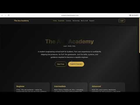 Welcome to The Ace Academy | Learn Web & AI the Right Way