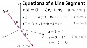 Example 5: Vector and Parametric Equations of a Line Segment