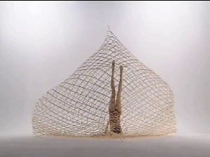 maria blaisse brings dancers' movements to life with bamboo structures