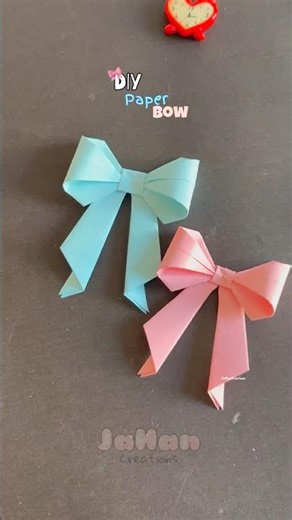 DIY paper bow 🎀🩷🩵 #diy #papercraft #shortsvideo #handmade
