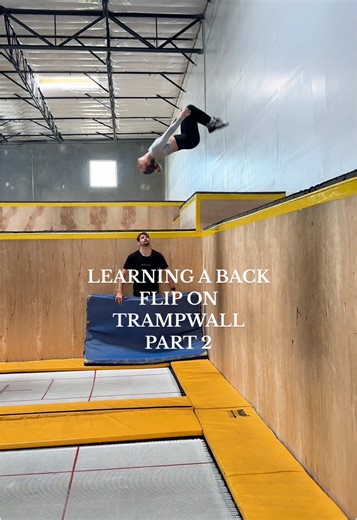 Learning a Back Flip on Trampwall - Part 2