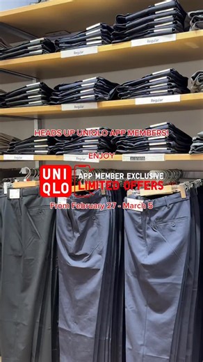 UNIQLO app members exclusive limited offers are back! Download the app now and become a member to enjoy exclusive prices! Shop app member exclusive limited offers from Feb 27 - March 5 🛍️🛒 #UniqloPH #LifeWear | Uniqlo Philippines