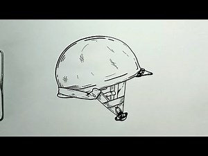 How to Draw military Helmet in Easy Steps